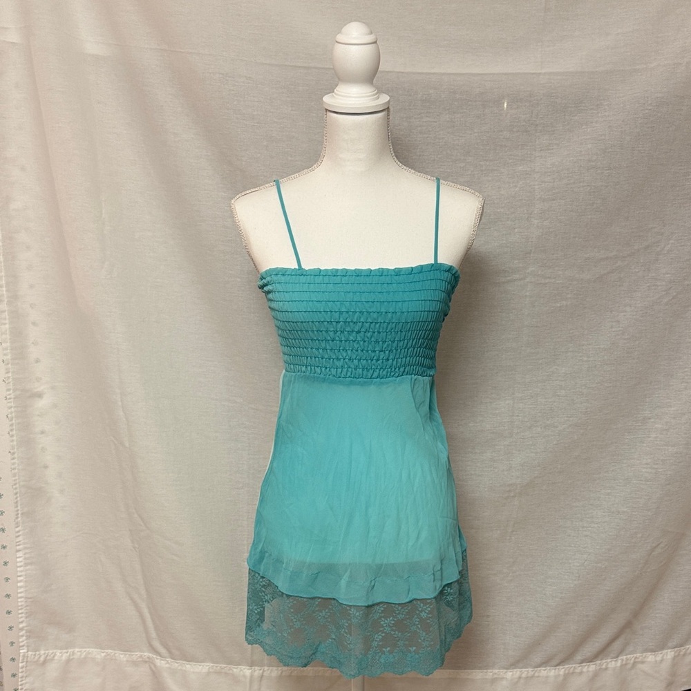 Guess Teal Spaghetti Strap Top